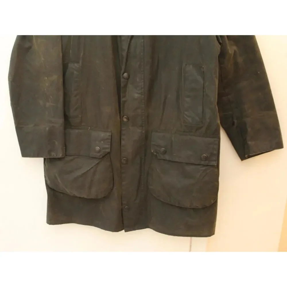Barbour Vintage A200 Border Wax Jacket C38 Small Sage Green Country England - Picture 4 of 15